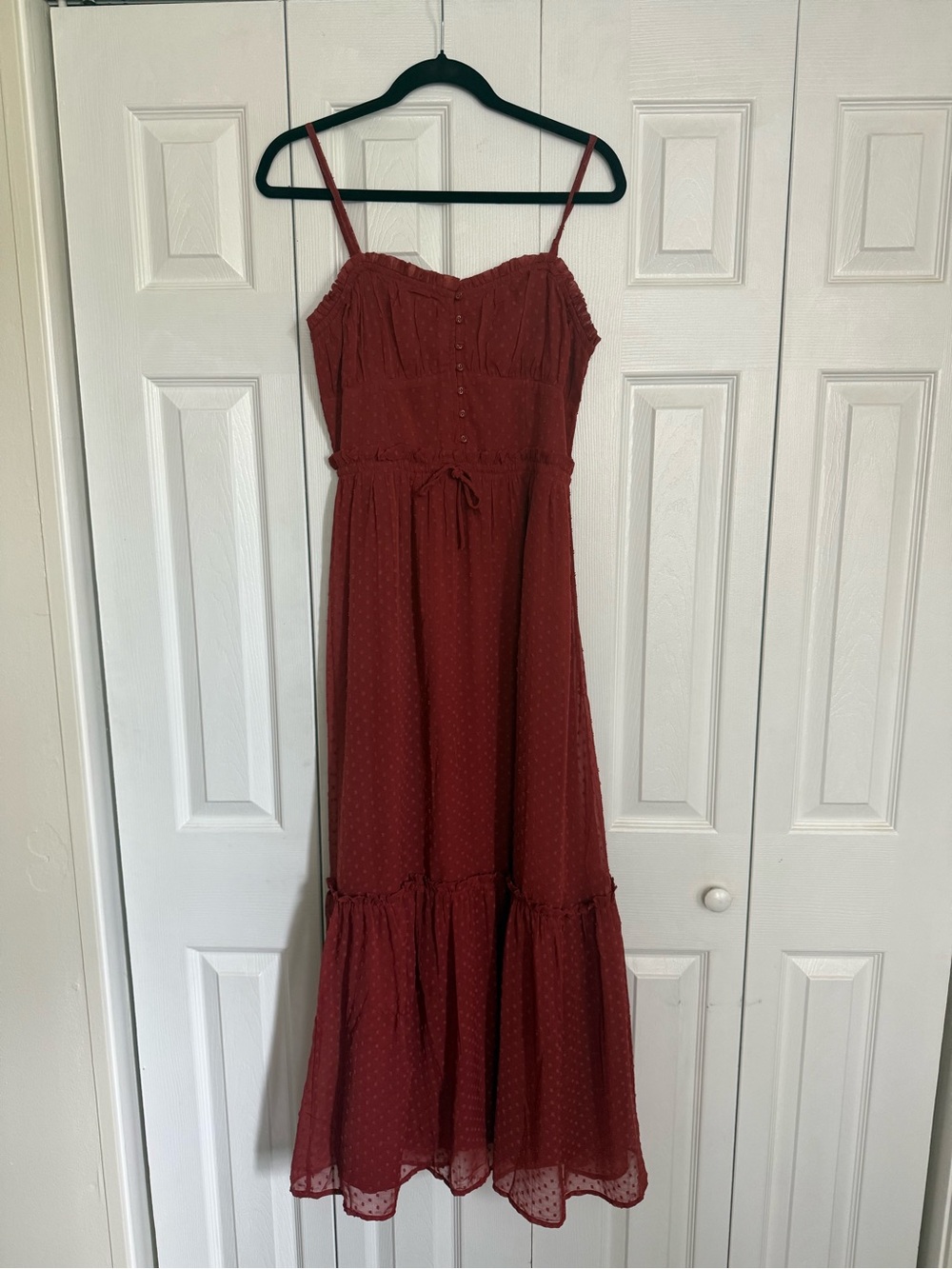 Patrons of Peace Rust Spaghetti-Strap Maxi Dress
